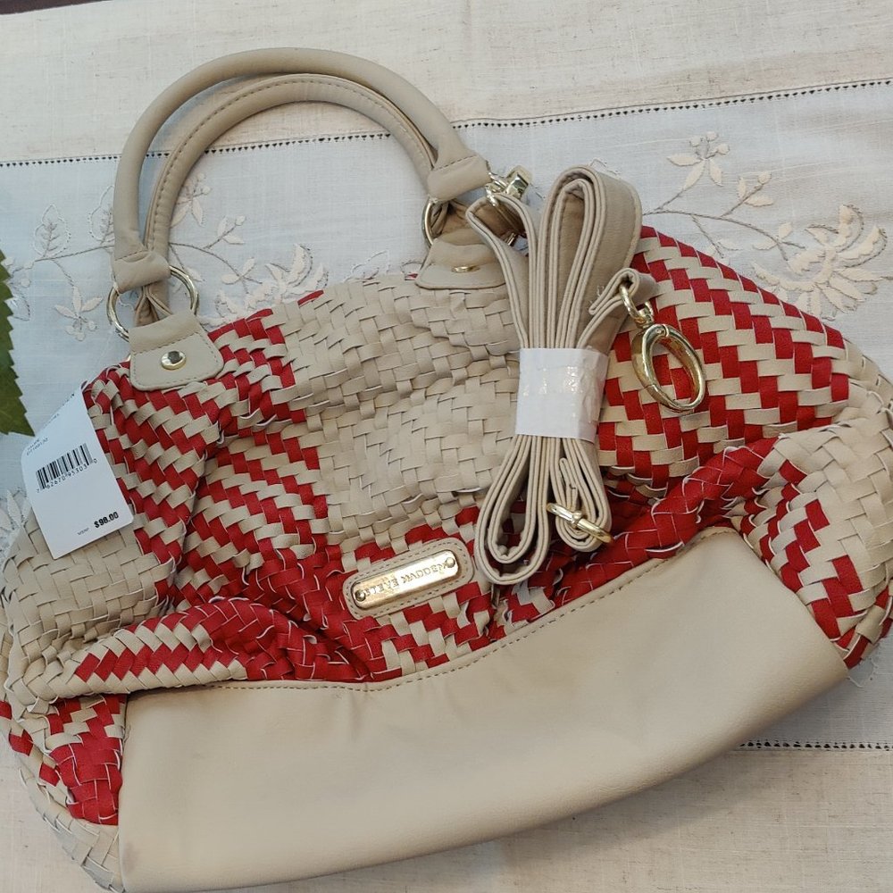 Steve Madden Basket Weave Faux Leather Handbag